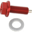 Bouchon de vidange  M8 x 1.25 x 20mm Aluminium Rouge