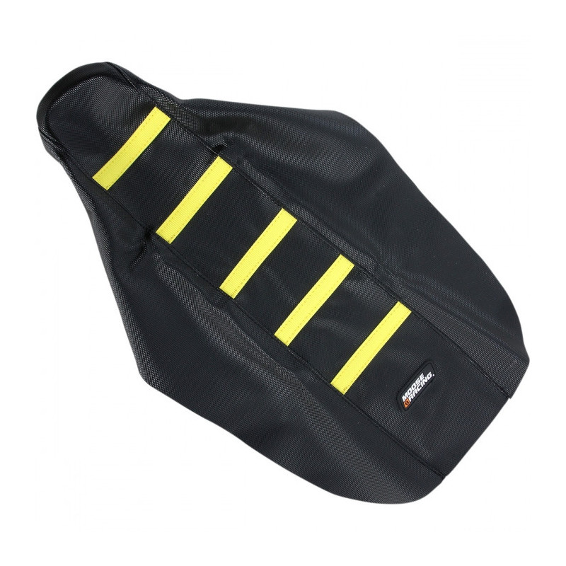 Housse de Selle Moto Adherente Noir et Jaune Suzuki RM 85 Small/ L Big Wheel 02-18