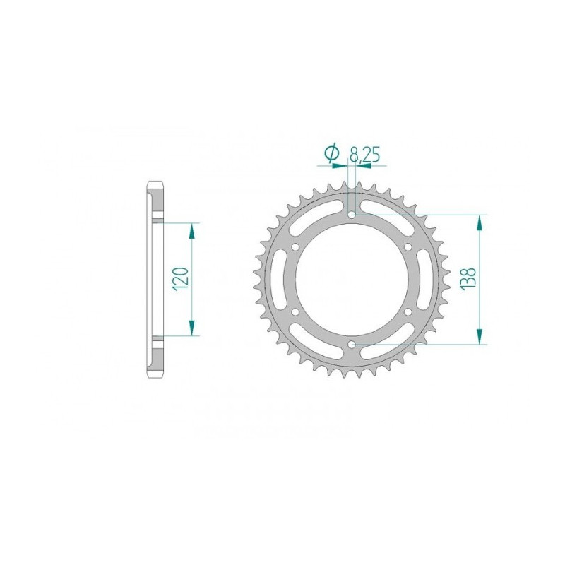 Couronne Afam Acier Type 10602  Pas 525 Honda