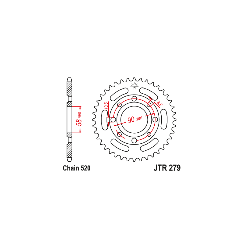 Couronne Moto Acier JT 32 Dents PAS 520 - JTR279.32