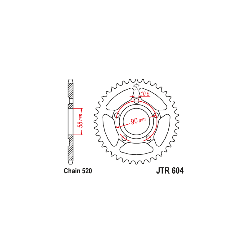 Couronne Moto Acier JT 35 Dents PAS 520 - JTR604.35