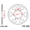 Couronne Moto Acier JT 41 Dents PAS 520 - JTR1826.41