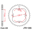 Couronne Moto Acier JT 48 Dents PAS 428 Noir - JTR1355.48