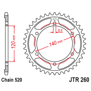 Couronne Moto Acier JT 40...