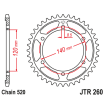 Couronne Moto Acier JT 40 Dents PAS 520 - JTR260.40