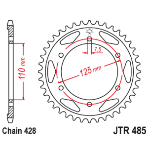 Couronne Moto Acier JT 48...