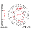 Couronne Moto Acier JT 38 Dents PAS 520 - JTR1478.38