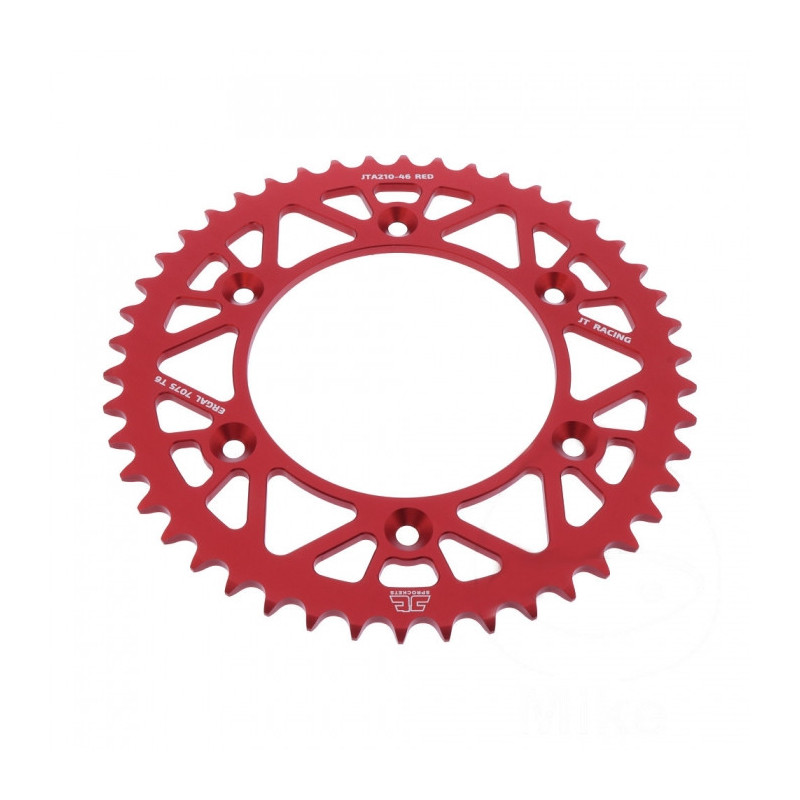 Couronne Moto Aluminium JT 46 Dents PAS 520 Rouge - JTA210.46RED