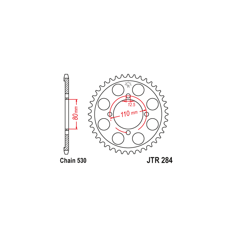 Couronne Moto Acier JT 37 Dents PAS 530 - JTR284.37