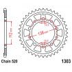 Couronne Moto Aluminium JT 46 Dents PAS 520 Noir - JTA1303.46BLK