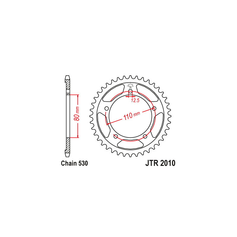 Couronne Moto Acier JT 47 Dents PAS 530 - JTR2010.47