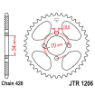 Couronne Moto Acier JT 42 Dents PAS 428 - JTR1206.42