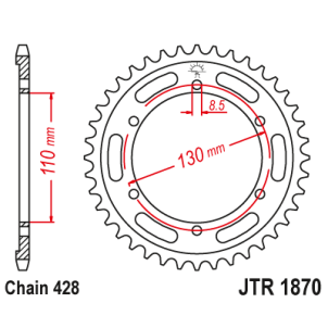 Couronne Moto Acier JT 46...