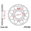 Couronne Moto Acier JT 41 Dents PAS 530 - JTR852.41