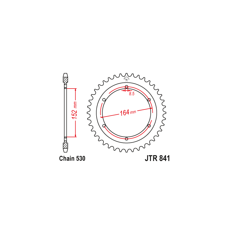 Couronne Moto Acier JT 42 Dents PAS 530 - JTR841.42