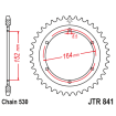 Couronne Moto Acier JT 42 Dents PAS 530 - JTR841.42