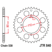 Couronne Moto Acier JT 38 Dents PAS 530 - JTR840.38