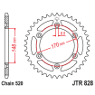 Couronne Moto Acier JT 50 Dents PAS 520 - JTR828.50