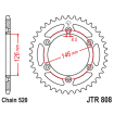 Couronne Moto Acier JT 48 Dents PAS 520 - JTR808.48SC