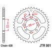 Couronne Moto Acier JT 50 Dents PAS 420 - JTR801.50