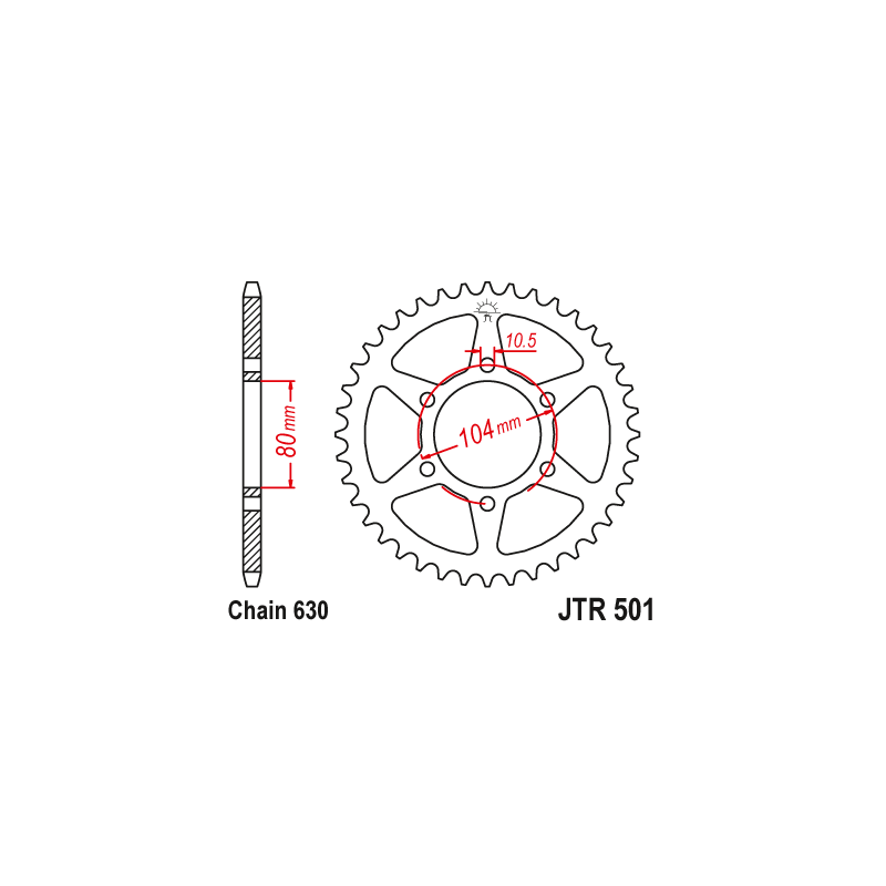 Couronne Moto Acier JT 41 Dents PAS 630 - JTR501.41