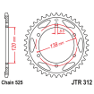 Couronne Moto Acier JT 38 Dents PAS 525 - JTR312.38