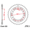 Couronne Moto Acier JT 42 Dents PAS 525 - JTR3.42