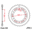 Couronne Moto Acier JT 41 Dents PAS 525 - JTR3.41