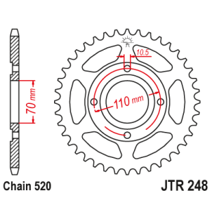 Couronne Moto Acier JT 44...