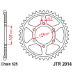 Couronne Moto Acier Traité JT 50 Dents PAS 525 Noir - JTR2014.50ZBK