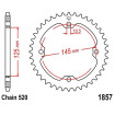 Couronne Moto Acier JT 40 Dents PAS 520 Noir - JTR1857.40