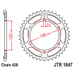 Couronne Moto Acier JT 48 Dents PAS 428 - JTR1847.48