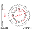 Couronne Moto Acier JT 49 Dents PAS 420 Noir - JTR1214.49