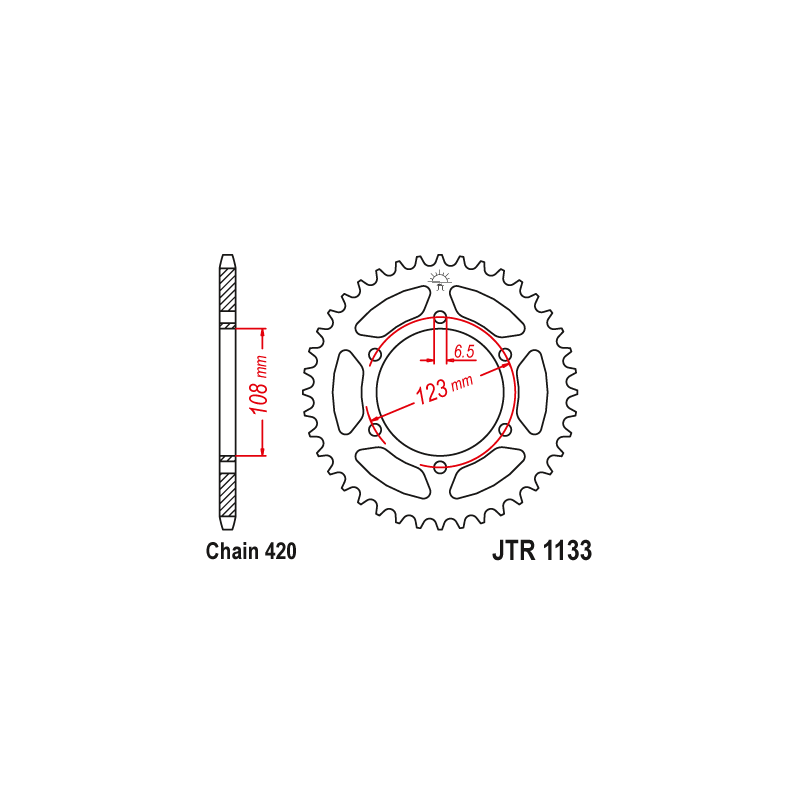 Couronne Moto Acier JT 59 Dents PAS 420 - JTR1133.59