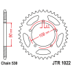 Couronne Moto Acier JT 40 Dents PAS 530 - JTR1022.40