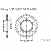 Couronne Moto Acier Esjot 54 Dents PAS 428 Noir - ESJ2715