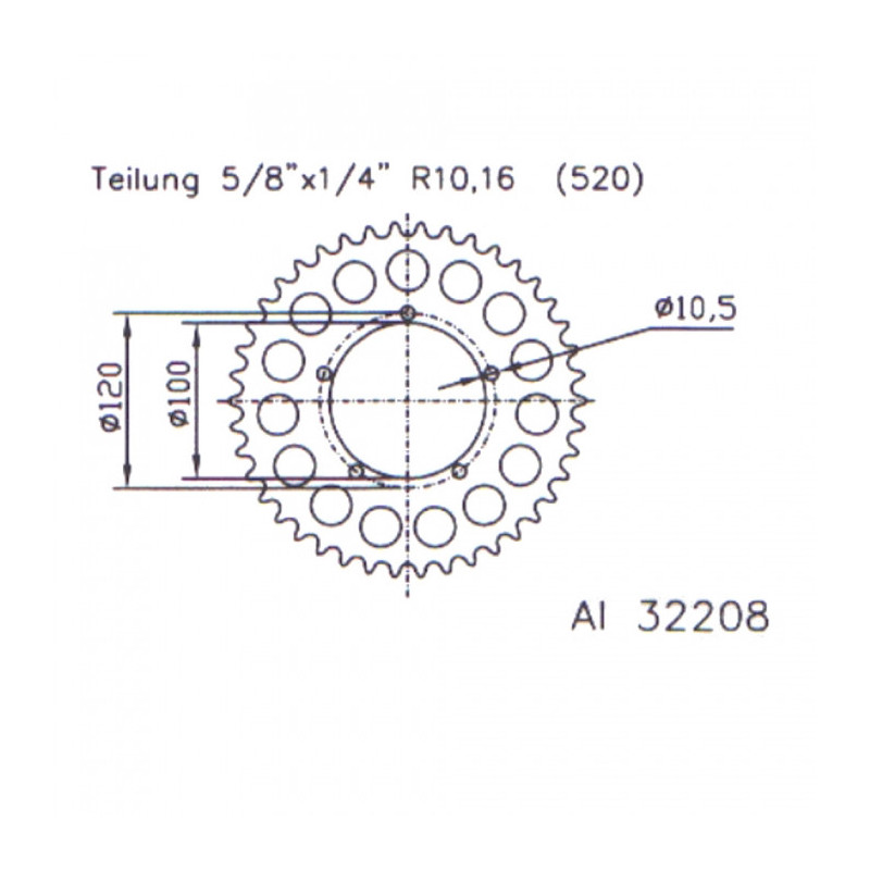 Couronne Moto Aluminium Esjot 41 Dents PAS 520 Argent - 51-32208-41