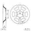 Couronne Moto Acier Esjot 47 Dents PAS 415 Noir - 20-0835-47