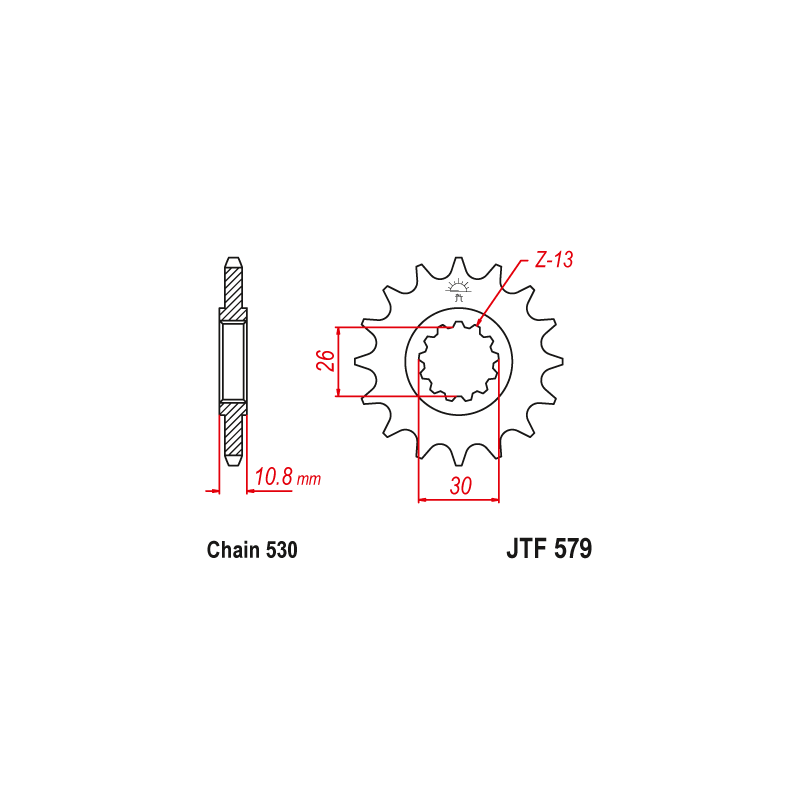 Pignon Moto Acier 17 Dents PAS 530 JT Sprockets - JTF579.17