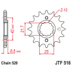 Pignon Moto Acier 16 Dents PAS 520 JT Sprockets - JTF516.16