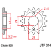 Pignon Moto Acier 17 Dents PAS 525 JT Sprockets - JTF314.17