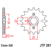 Pignon Moto Acier 16 Dents PAS 520 JT Sprockets - JTF281.16
