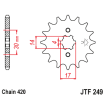 Pignon Moto Acier 16 Dents PAS 428 JT Sprockets - JTF249.16