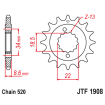 Pignon Moto Acier 14 Dents PAS 520 JT Sprockets - JTF1908.14