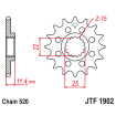 Pignon Moto Acier 16 Dents PAS 520 JT Sprockets - JTF1902.16