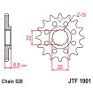 Pignon Moto Acier 12 Dents PAS 520 JT Sprockets - JTF1901.12