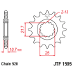 Pignon Moto Acier 16 Dents PAS 520 JT Sprockets - JTF1595.16