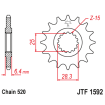 Pignon Moto Acier 15 Dents PAS 520 JT Sprockets - JTF1592.15