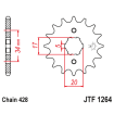 Pignon Moto Acier 17 Dents PAS 428 JT Sprockets - JTF1264.17