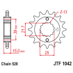 Pignon Moto Acier 16 Dents PAS 520 JT Sprockets - JTF1042.16